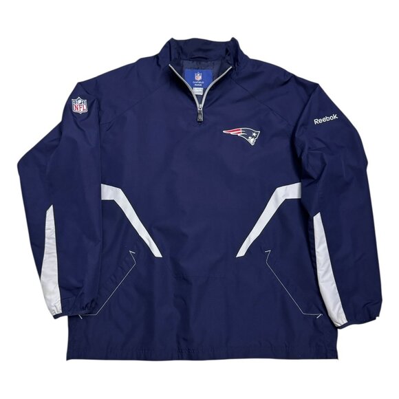 NEW ENGLAND PATRIOTS Reebok Windbreaker NFL Football Jacket Mens XL - Picture 1 of 7